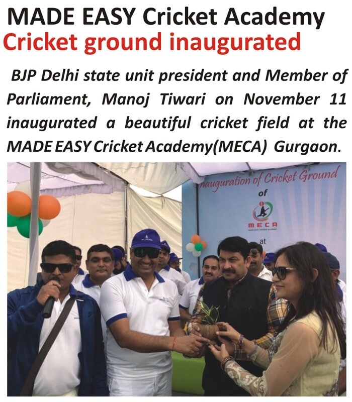 MECA playground inaugurated by Shri Manoj Tiwari, Lok Sabha - MP Published on Curriculum Magazine 