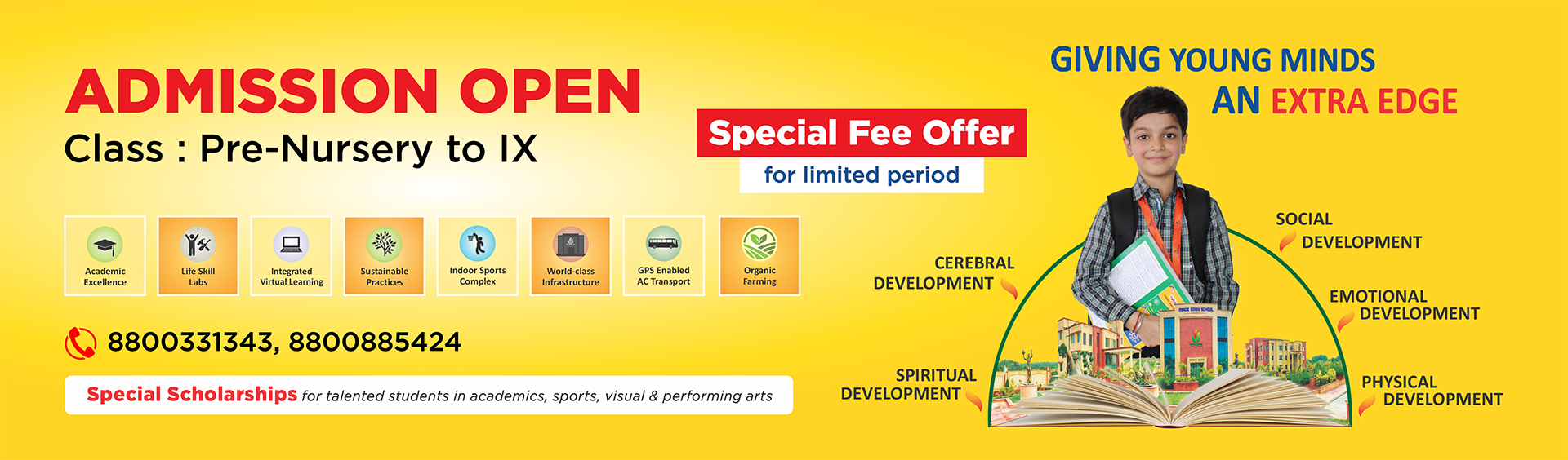 ADMISSION OPEN, Class Pre-Nursery to IX, Special Fee Offer for Limited Period